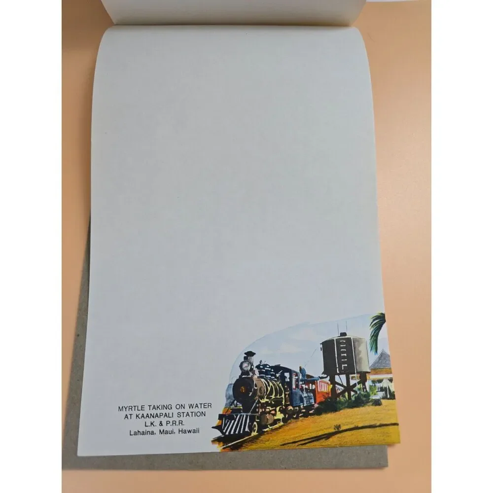 VTG Hawaii Sugar Cane Train Notepad Souvenir 1970 Illustrated Pages Hawaiiana